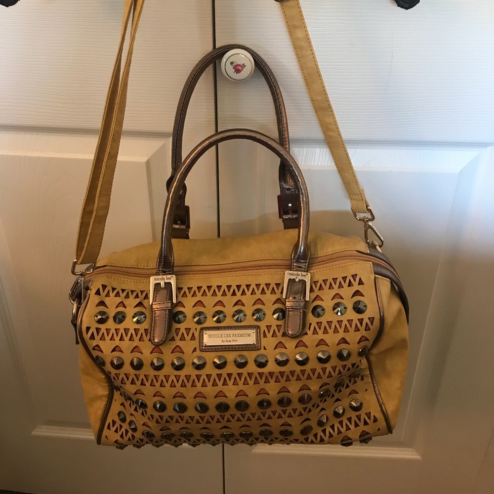 Nicole Lee Handbag w Brass Accents